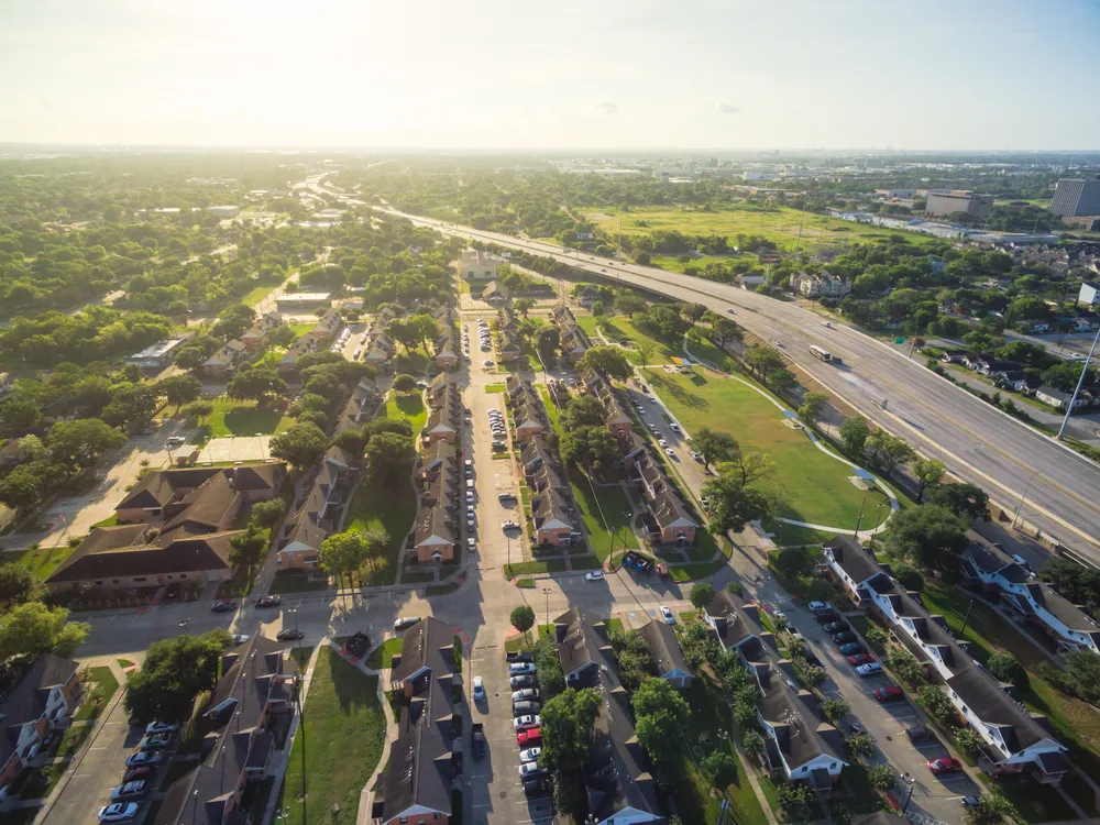 Aerial view of a greater-Houston neighborhood we serve